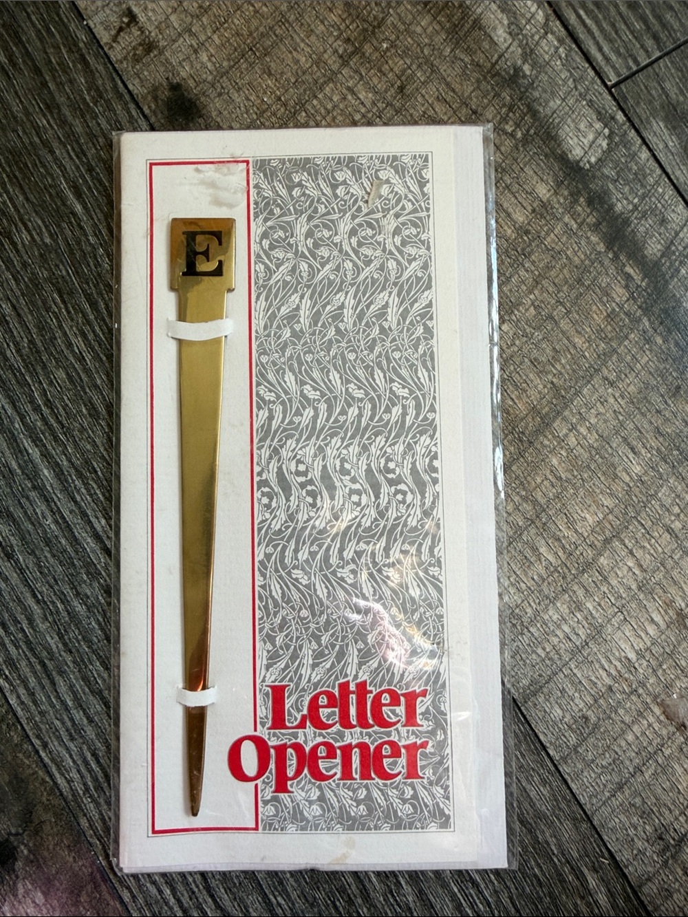 Solid brass Monogram 'E' Letter Opener - Elegant Desk Accessory